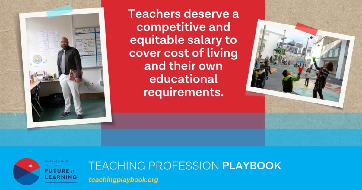 Teachers deserve equitable salary social media card
