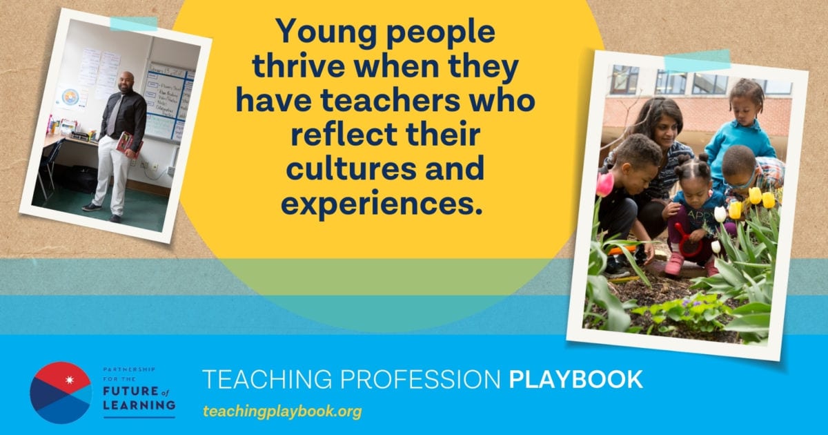 Young people thrive when they have teachers who reflect their cultures and experiences social media card
