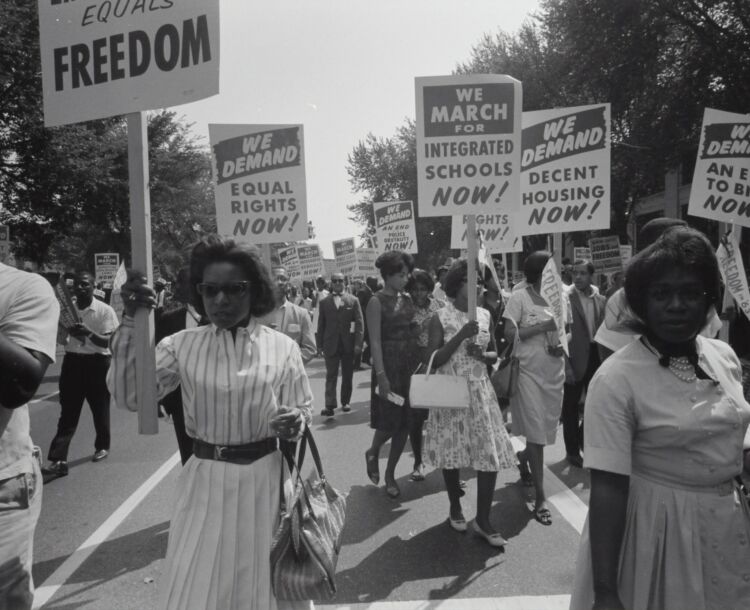 civil rights protest for integrated schools