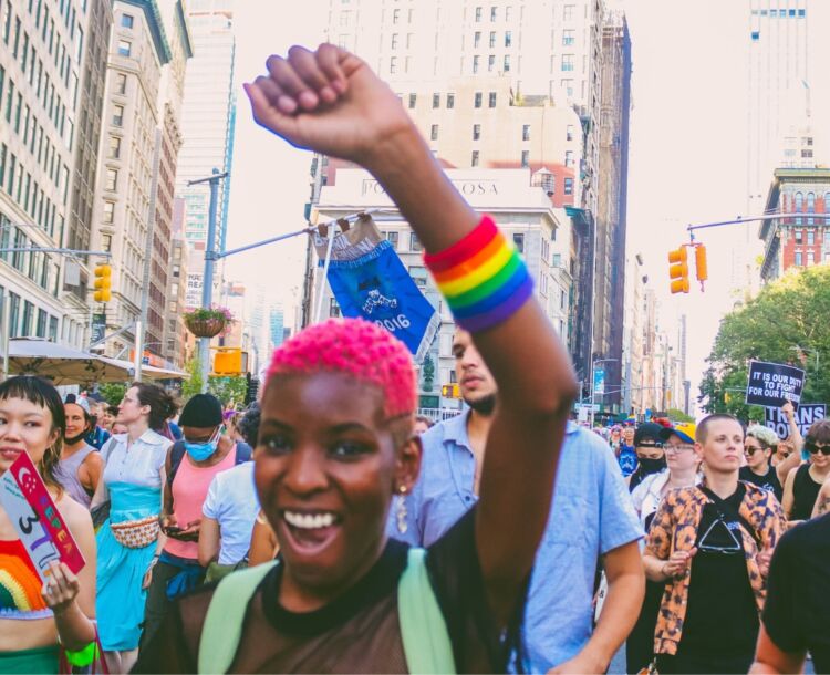 lgbtq+ student at rally